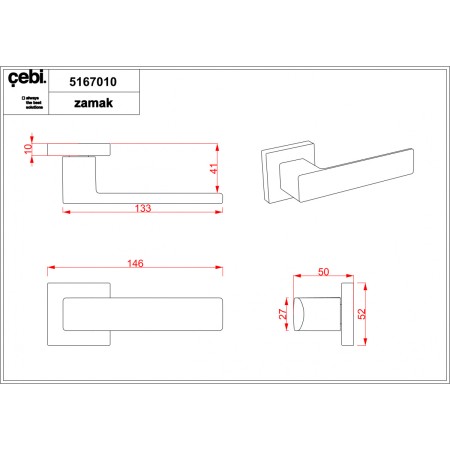 Дверная ручка Cebi Cube SQ