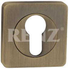Накладка квадратная на цилиндр RENZ ET 02 MAB матовая античная бронза