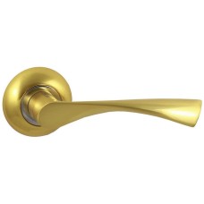 Дверная ручка Vantage V23C AL на круглой розетке SB матовое золо