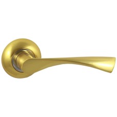 Дверная ручка Vantage V23 на круглой розетке SB матовое золото